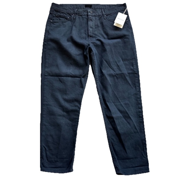 MOTHER Denim - MOTHER NWT Cropped Straight Leg Boyfriend Black Jean Size 31 Effortless Casual